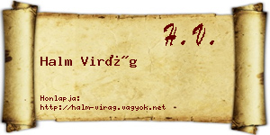 Halm Virág névjegykártya